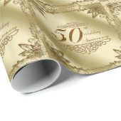 50ste Jubileum voor weddenschappen Cadeaupapier (Rol Hoek)