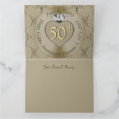 50ste Jubileum voor weddenschappen, diamanten, har Kaart (Binnen)