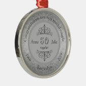 50ste Jubileum voor weddenschappen Gifts for Coupl Metalen Ornament (Rechts)