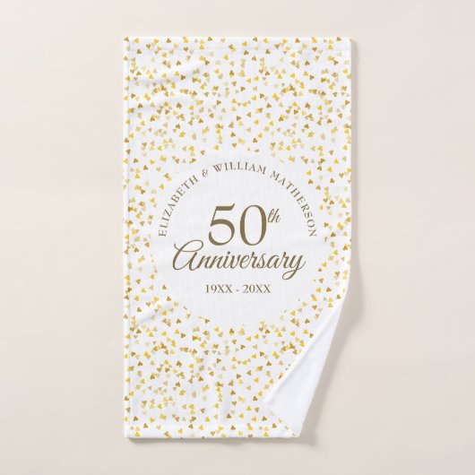 50ste Jubileum voor weddenschappen - Golden Love H Bad Handdoek (Handdoek)