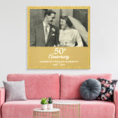 50ste Jubileum voor weddenschappen - Golden Love H Canvas Afdruk (Insitu (Woonkamer))
