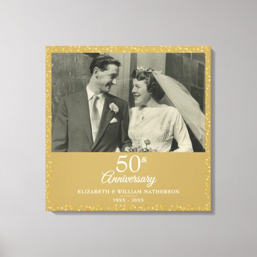 50ste Jubileum voor weddenschappen - Golden Love H Canvas Afdruk (Voorkant)