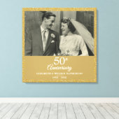 50ste Jubileum voor weddenschappen - Golden Love H Canvas Afdruk (Insitu (Houten vloer))