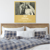 50ste Jubileum voor weddenschappen - Golden Love H Canvas Afdruk (Insitu (Slaapkamer))