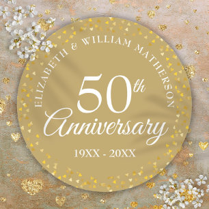 50ste Jubileum voor weddenschappen - Golden Love H Ronde Sticker