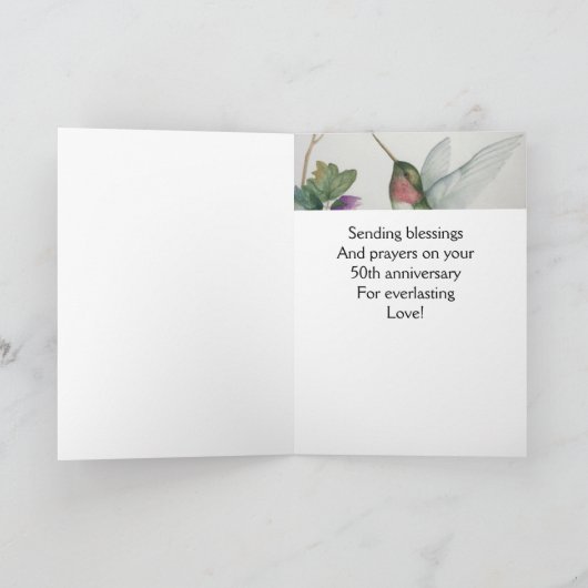 50ste Jubileum Zegenend Geloof Hoop Liefde Paar Kaart (Binnen)
