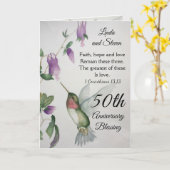 50ste Jubileum Zegenend Geloof Hoop Liefde Paar Kaart (Gele Bloem)