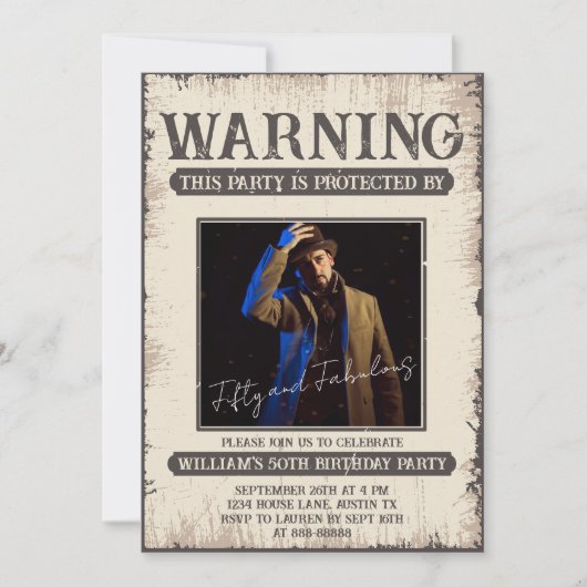 50ste Leuke Retro Fitty en Fabulous Birthday Kaart (Voorkant)