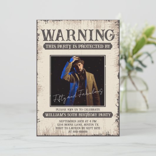 50ste Leuke Retro Fitty en Fabulous Birthday Kaart (Staand voorkant)