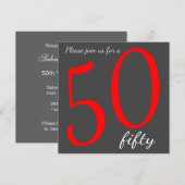 50ste mijlpaal verjaardagsfeest | DIY-tekst | Red Kaart (Voorkant / Achterkant)