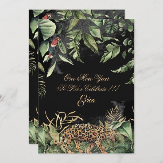 50ste Oerwoud Leopard verjaardag Kaart (Voorkant / Achterkant)