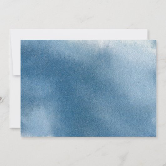 50ste (of andere) unieke blauwe bloemen verjaardag kaart (Achterkant)