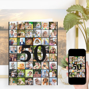 50ste of elke leeftijd Foto Collage Grote Verjaard Kaart