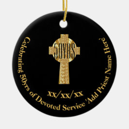 50ste priesterwijding Priester Gouden Jubileum Keramisch Ornament