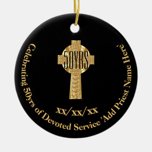 50ste priesterwijding Priester Gouden Jubileum Keramisch Ornament (Voorkant)