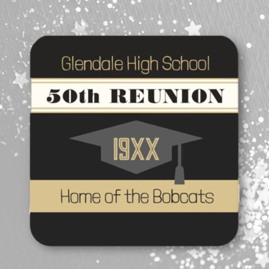 50ste reünie! klassenreünie kartonnen onderzetters