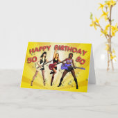 50ste Rockin' verjaardag met een meidenband Kaart (Gele Bloem)