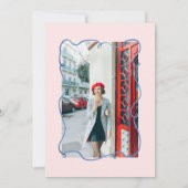 50ste Roze Kleurrijke Champagne Vijftig Foto Verja Kaart (Achterkant)