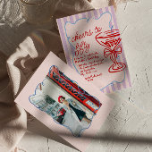 50ste Roze Kleurrijke Champagne Vijftig Foto Verja Kaart