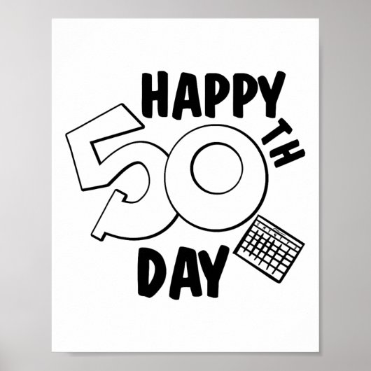 50ste schooldag voor leraar of kind leerling poster (Voorkant)