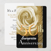 50ste SURPRISE Jubileum Uitnodiging Roos V01A (Voorkant / Achterkant)