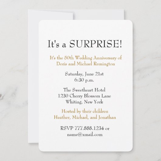 50ste SURPRISE Jubileum Uitnodiging Roos V01A (Achterkant)