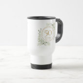 50ste trouwdag aquarel bladeren reisbeker (Voorkant rechts)