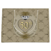 50ste trouwdag diamanten hart vlinder groot cadeauzakje (Voorkant)