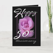 50ste trouwdag felicitaties Roze Roos Kaart (Voorkant)