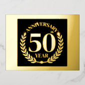 50ste trouwdag folie uitnodiging briefkaart (Voorkant)