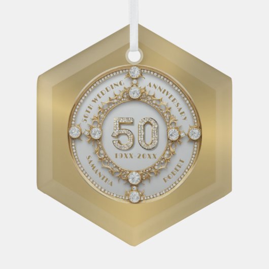 50ste trouwdag glas ornament (Voorkant)