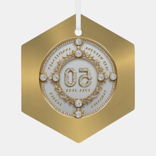 50ste trouwdag glas ornament (Achterkant)