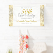 50ste trouwdag Gouden Bokeh Welkom Spandoek (Insitu)