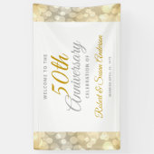 50ste trouwdag Gouden Bokeh Welkom Spandoek (Verticaal)