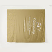 50ste trouwdag gouden foto-achtergrond wandkleed (Voorkant (horizontaal))