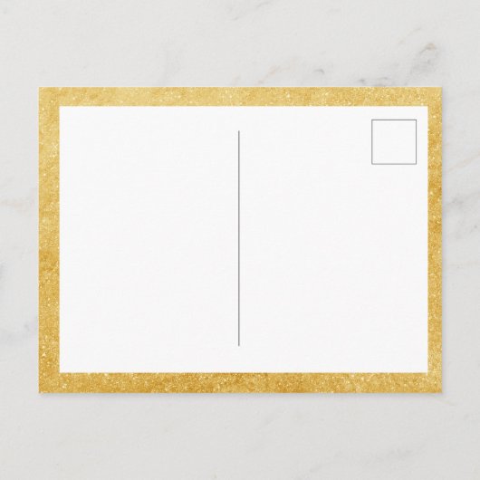 50ste trouwdag gouden hart confetti uitnodiging briefkaart (Achterkant)