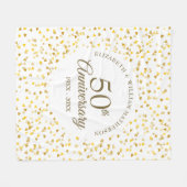 50ste trouwdag gouden liefde harten confetti fleece deken (Voorkant (Horizontaal))