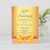 50ste trouwdag gouden metalen boeg kaart (Staand voorkant)