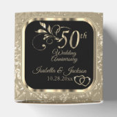 50ste trouwdag - gunstendoosje zwart en goud bedankdoosjes (Bovenkant)