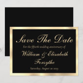 50ste trouwdag jubileum goud zwart save the date (Voorkant / Achterkant)