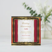 50ste trouwdag jubileum Rood Goud Zwart Wit Kaart (Staand voorkant)