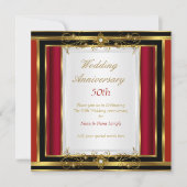 50ste trouwdag jubileum Rood Goud Zwart Wit Kaart (Voorkant)