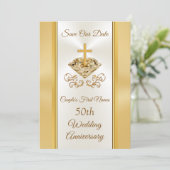 50ste trouwdag jubileum Save the Date kaarten (Staand voorkant)