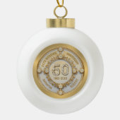 50ste trouwdag keramische bal ornament (Voorkant)