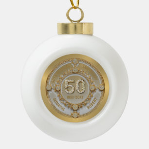 50ste trouwdag keramische bal ornament