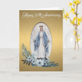 50ste trouwdag | Maagd Maria |Goud Kaart (Gele Bloem)