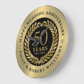 50ste trouwdag met goudlaurel grote klok (Hoek)