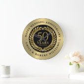 50ste trouwdag met goudlaurel grote klok (Huis)
