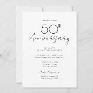50ste trouwdag Minimalistisch Kaart