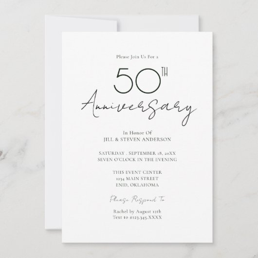 50ste trouwdag Minimalistisch Kaart (Voorkant)